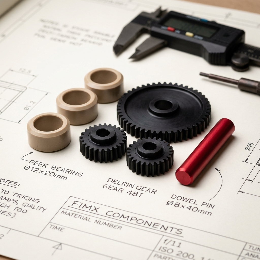 PEEK bearings and Delrin gears at the FIMX facility
