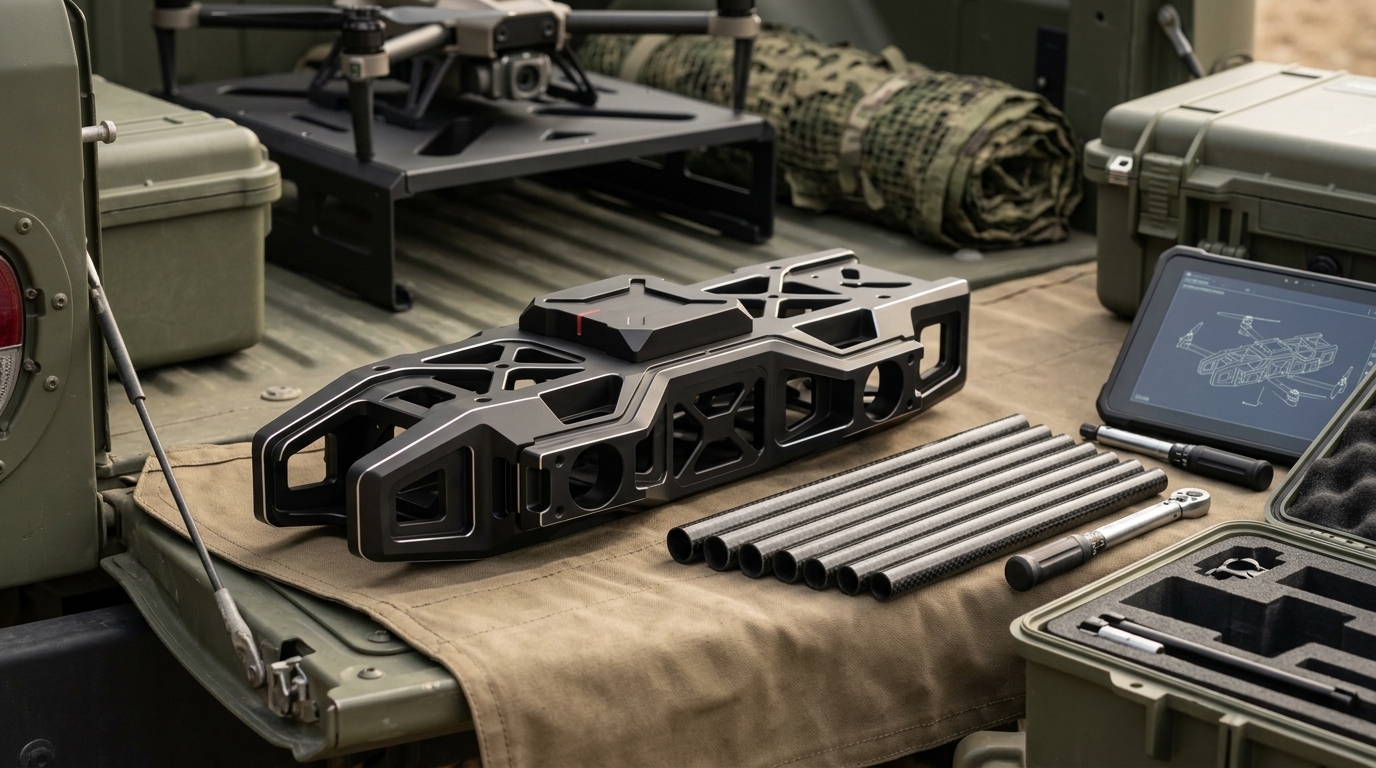 Tactical UAV chassis for in-country defense manufacturing
